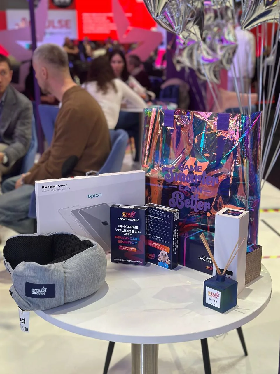 Bold conference merch for StarCrown in Spain